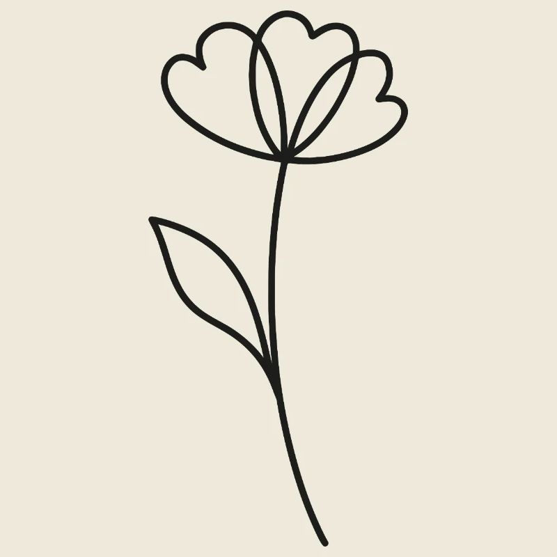 Blume One-Line-Art – minimalistische Zeichnung