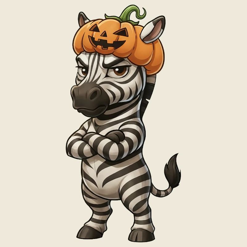 Grim Zebra Halloween Pouting Arms