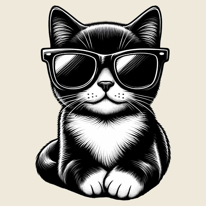 Chat mignon avec des lunettes
