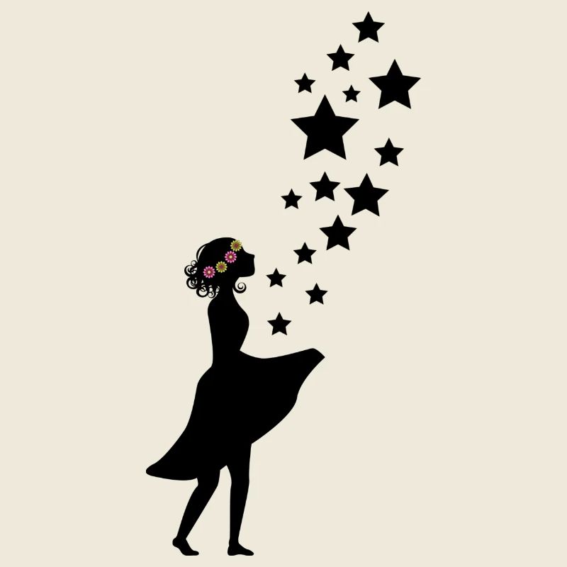 Blumen-Mädchen mit Sternenhimmel