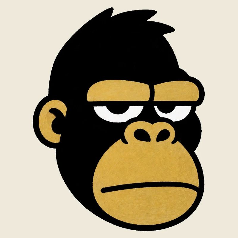 Dessin animé Tête de singe fatiguée