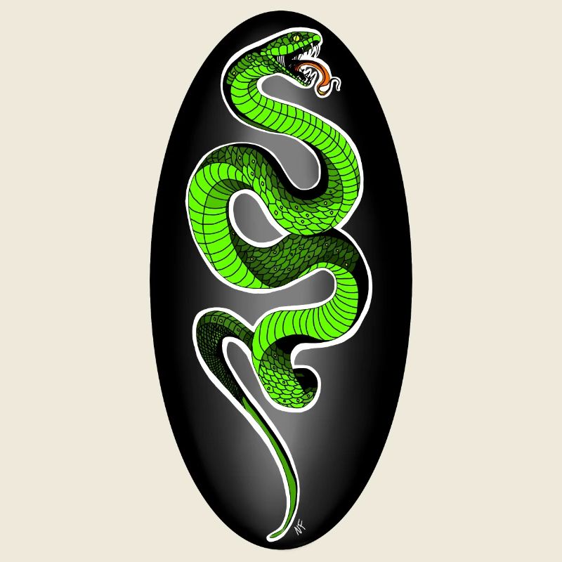 Serpent vert sur fond noir