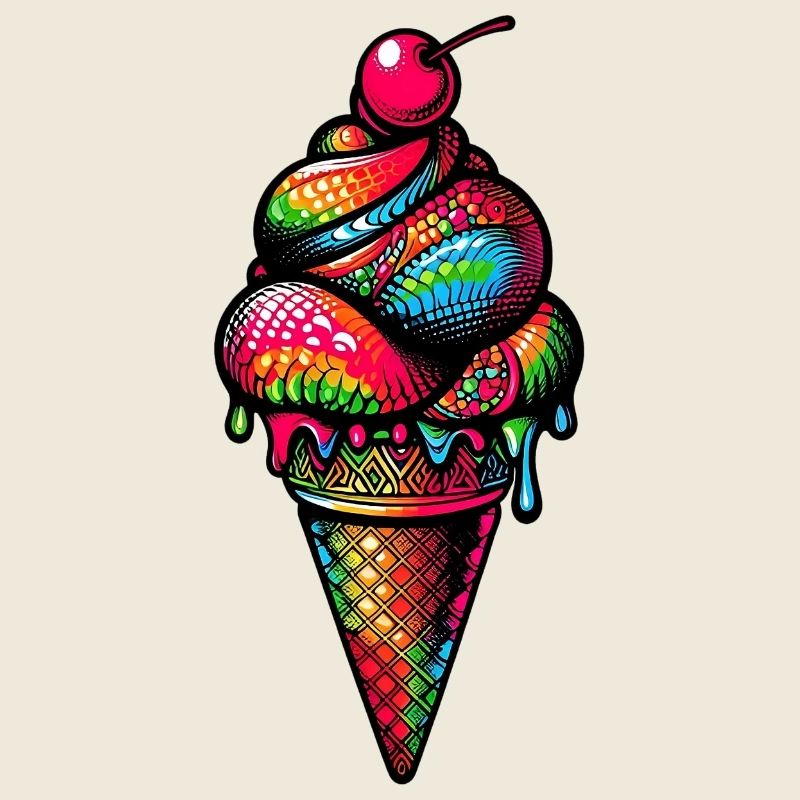 Eiswaffel Eis am Stiel