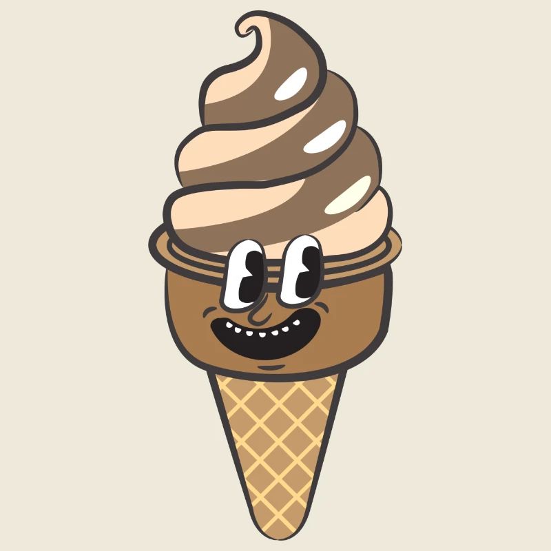 Crème glacée de dessin animé rétro