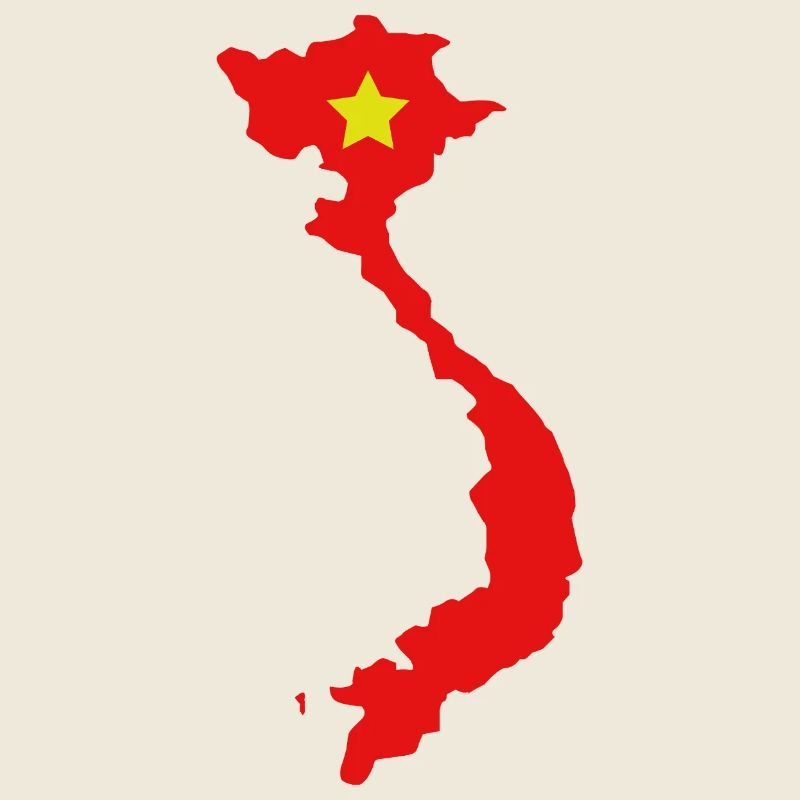 Carte du Vietnam avec drapeau