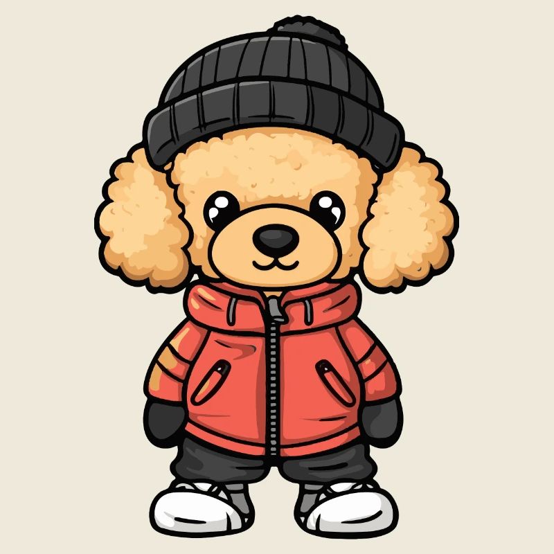 Pudel Hund Winter