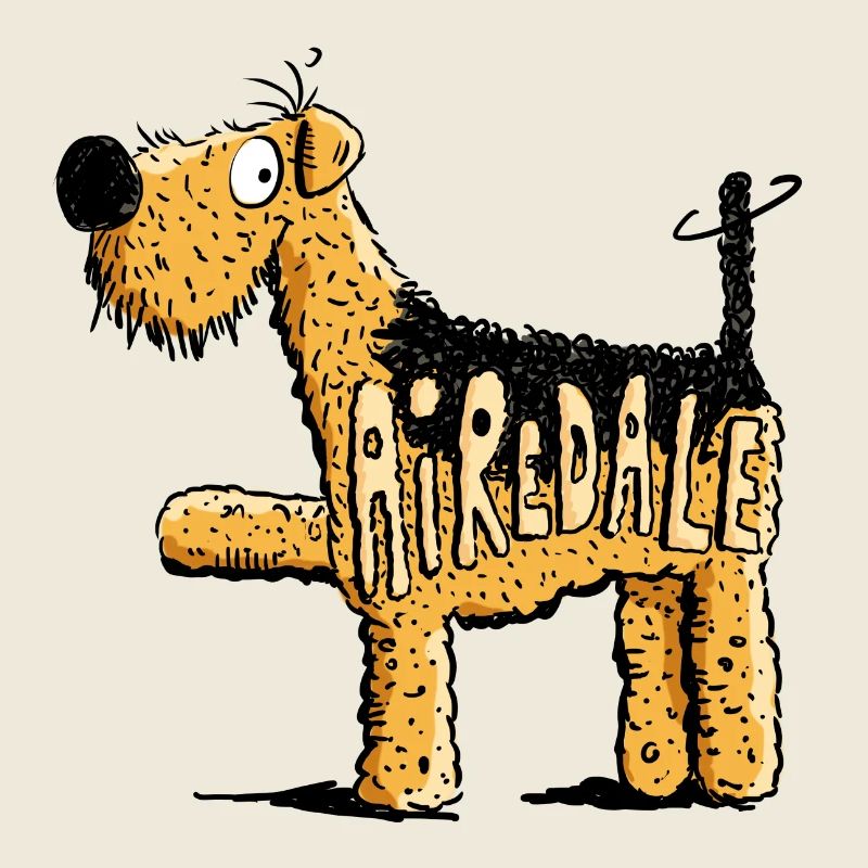 Drôle Airedale Terrier - Chien - Cadeau