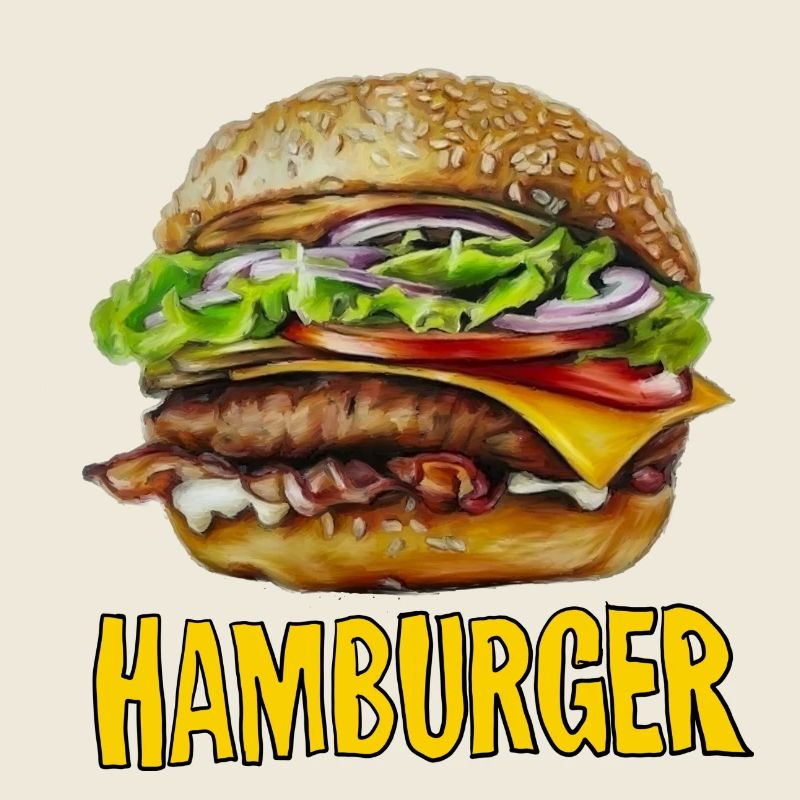 Hamburger Retro Cartoon Design