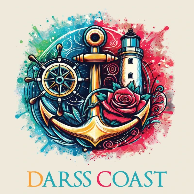 DarssCoast - Wellen Möwe Anker Grafik