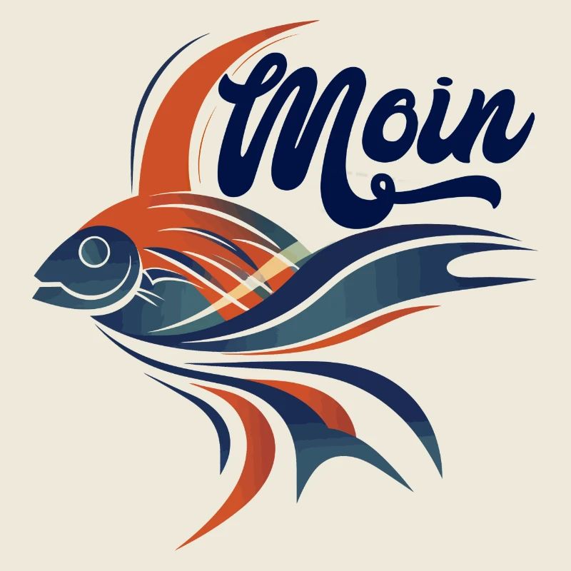 Farbiger Flussfisch Abstract Moin