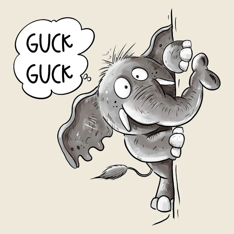 Drolliger Elefant Tiermotiv Wildtier Elefanten