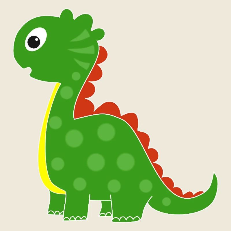 Dino vert avec des points lumineux