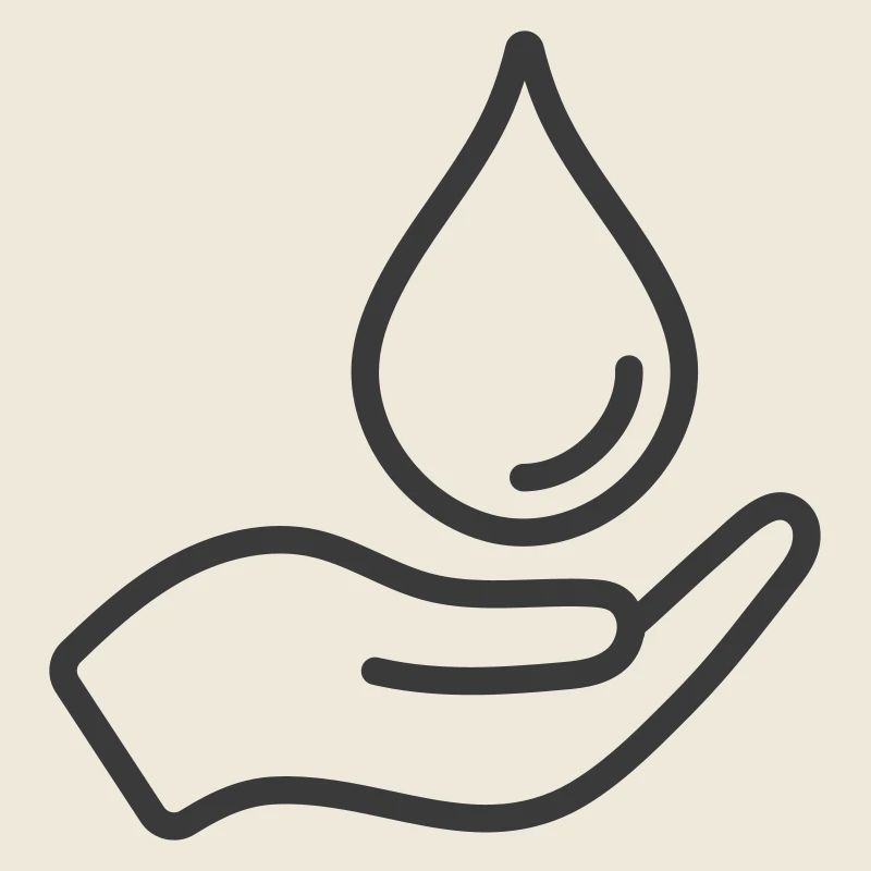 main tenant l’icône de goutte d’eau Logo