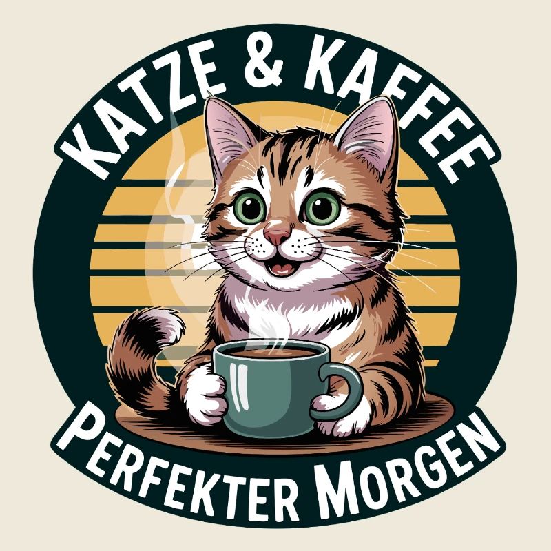 Katze und Kaffee: Perfekter Morgen