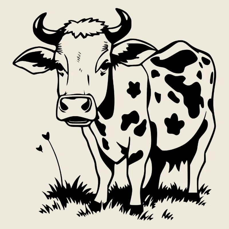 Cow Black Gift Farmer