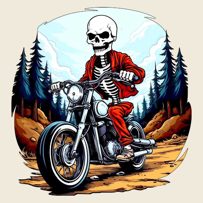 Skelett Motorradfahrer