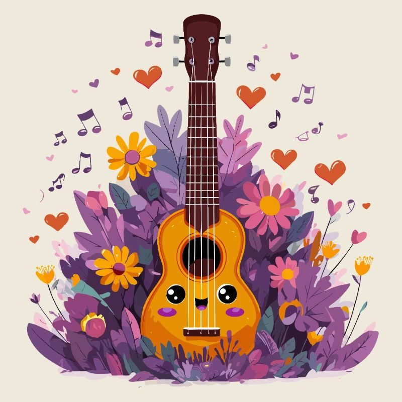 Blühendes Ukulele-Combo