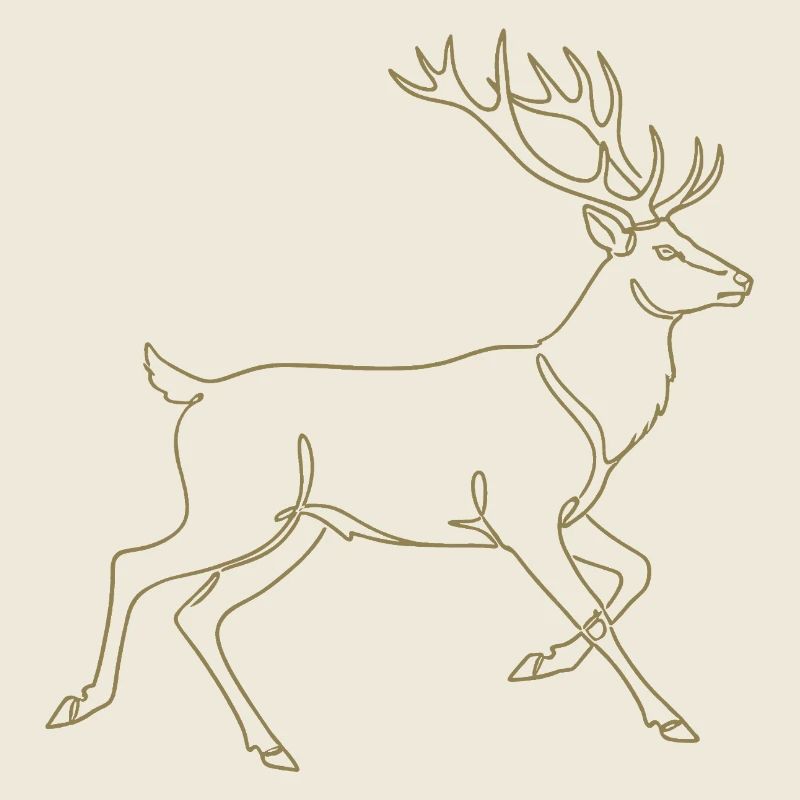 Minimalistische Hirsch Silhouette Geweih Rotwild