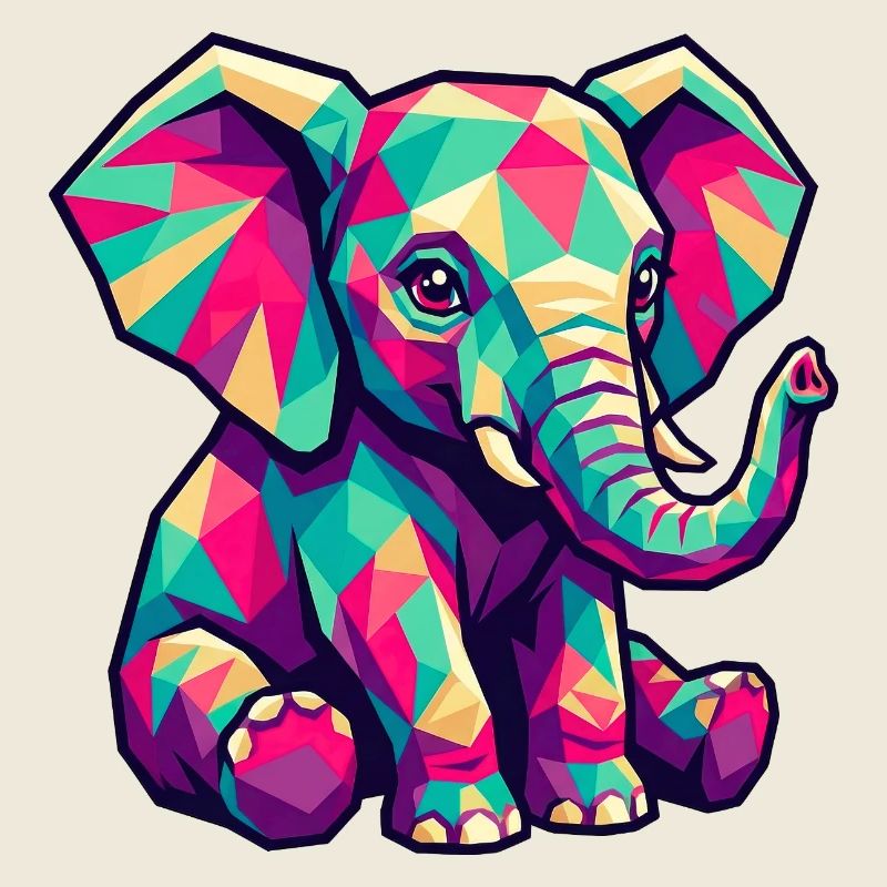 Colorful Elephant Design – Cute Elephant