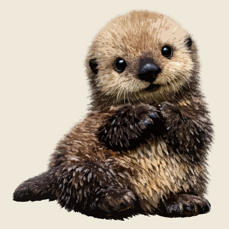 Otter-Kuscheltier auf spielerischem Muster