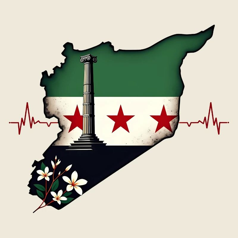 flag syria - centerpiece
