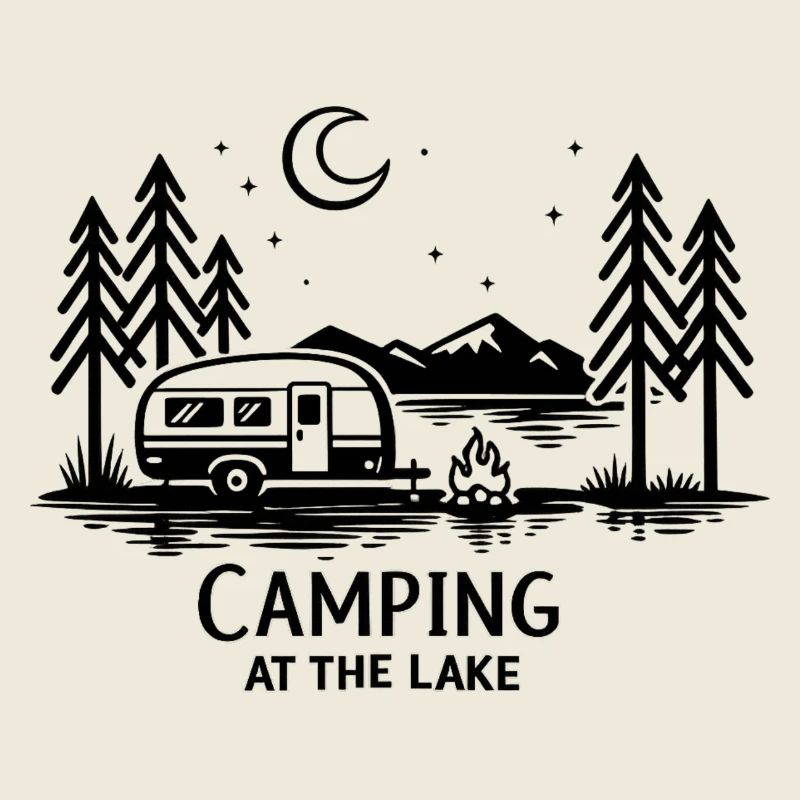 Nuit au clair de lune Campement dans la forêt