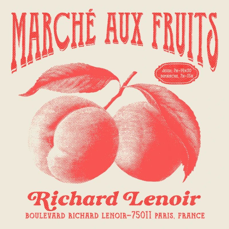 Paris Fruit Market retro design