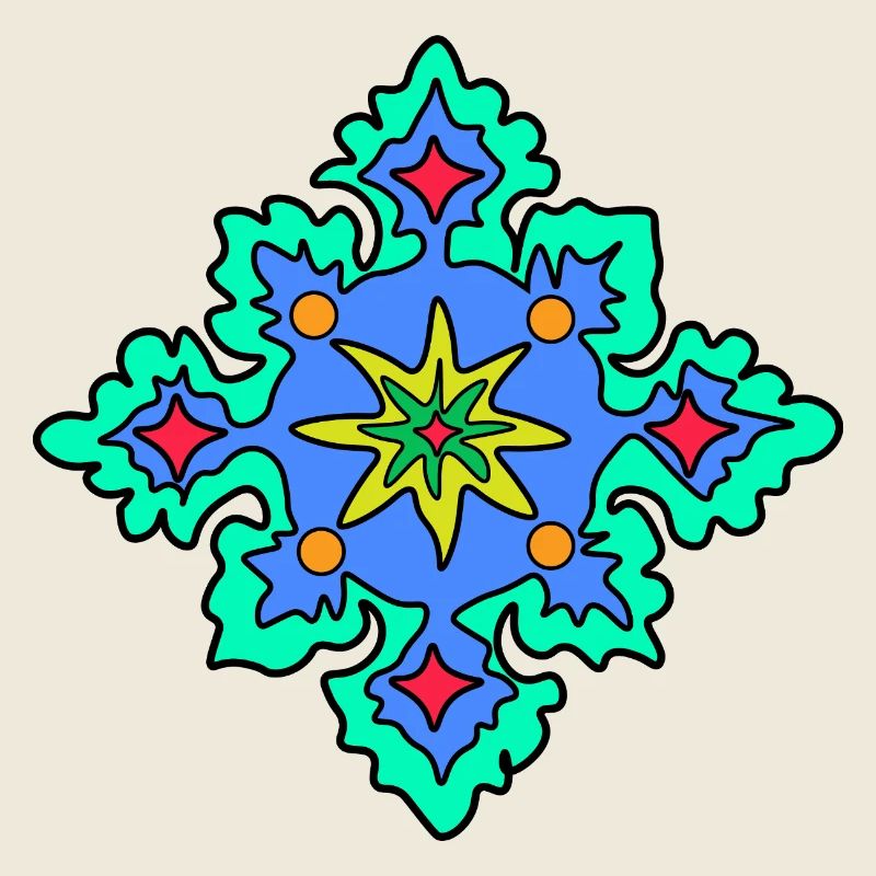 Geometric Mandala Star Pattern