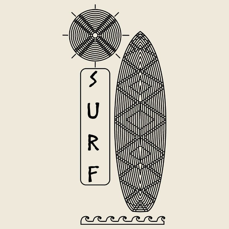 Surfen in der Sonne (Schwarz, Monochrom)