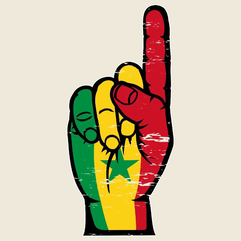 Main des drapeaux du Sénégal