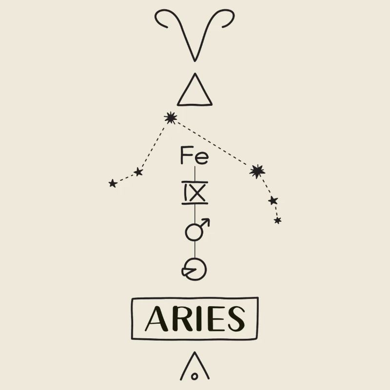 Aries - Widder Sternzeichen - schwarz