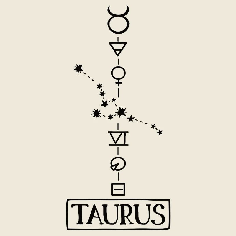 Taurus - Stier Sternzeichen - schwarz