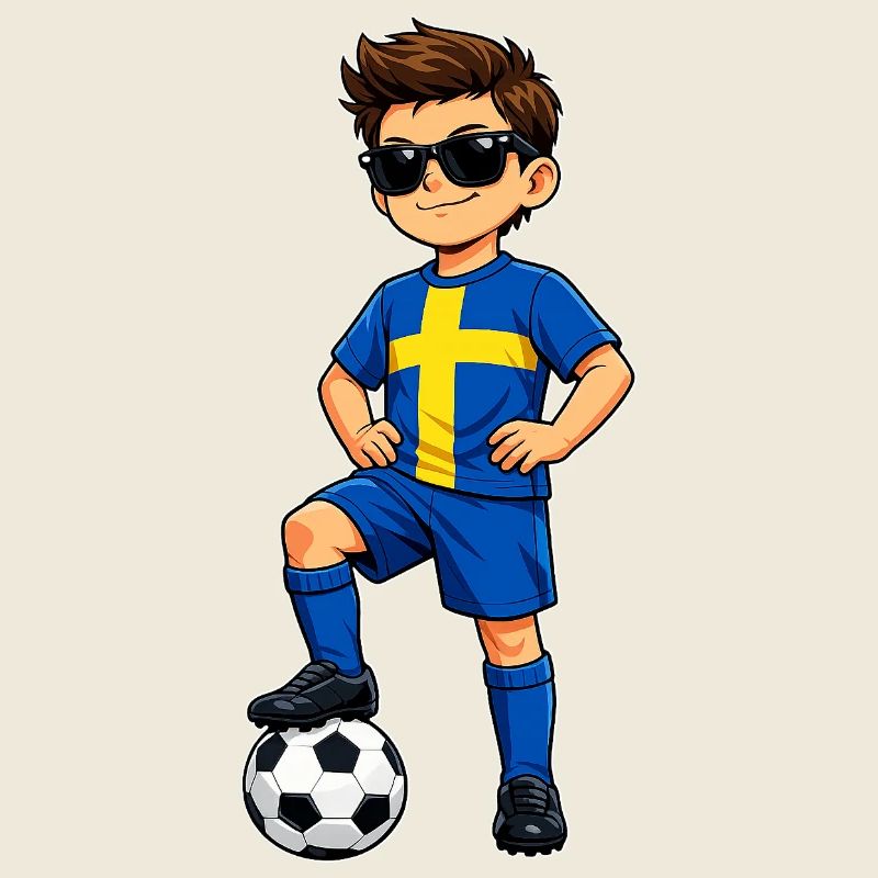 Soccer Boy Suède Fan Drapeau suédois