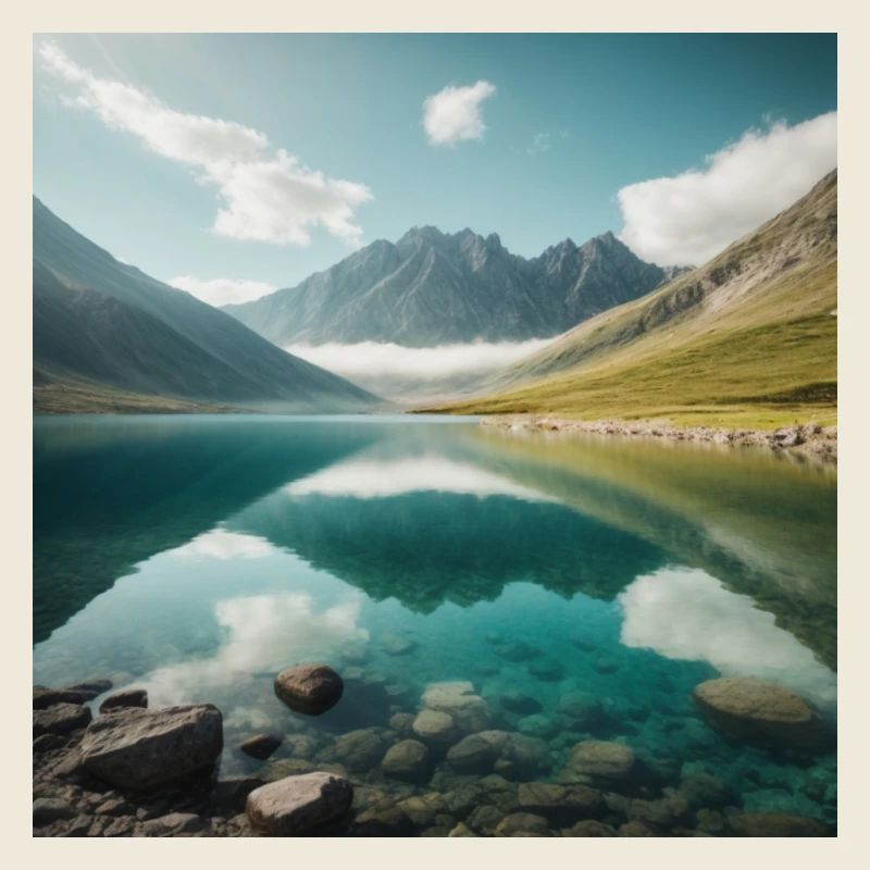Lac de montagne avec un beau reflet