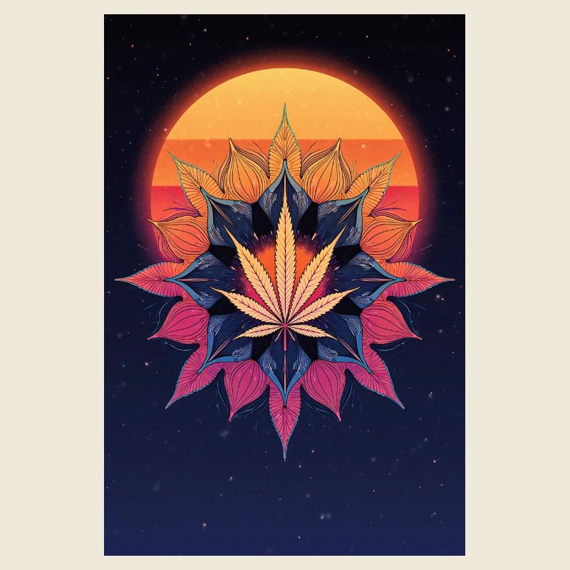 Feuille de cannabis Sun Mandala
