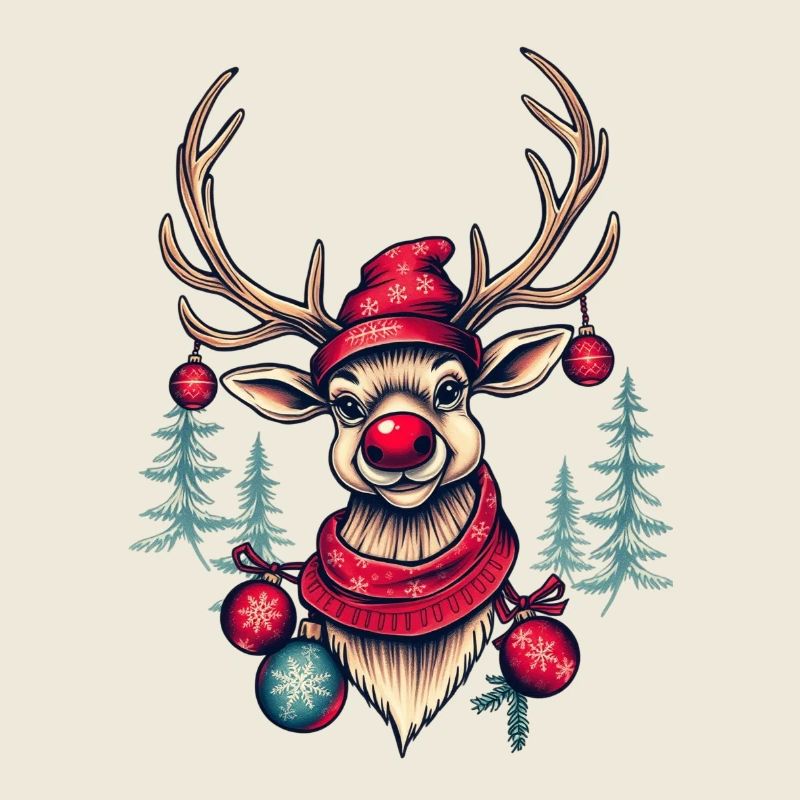 Rentier mit Weihnachtsglanz