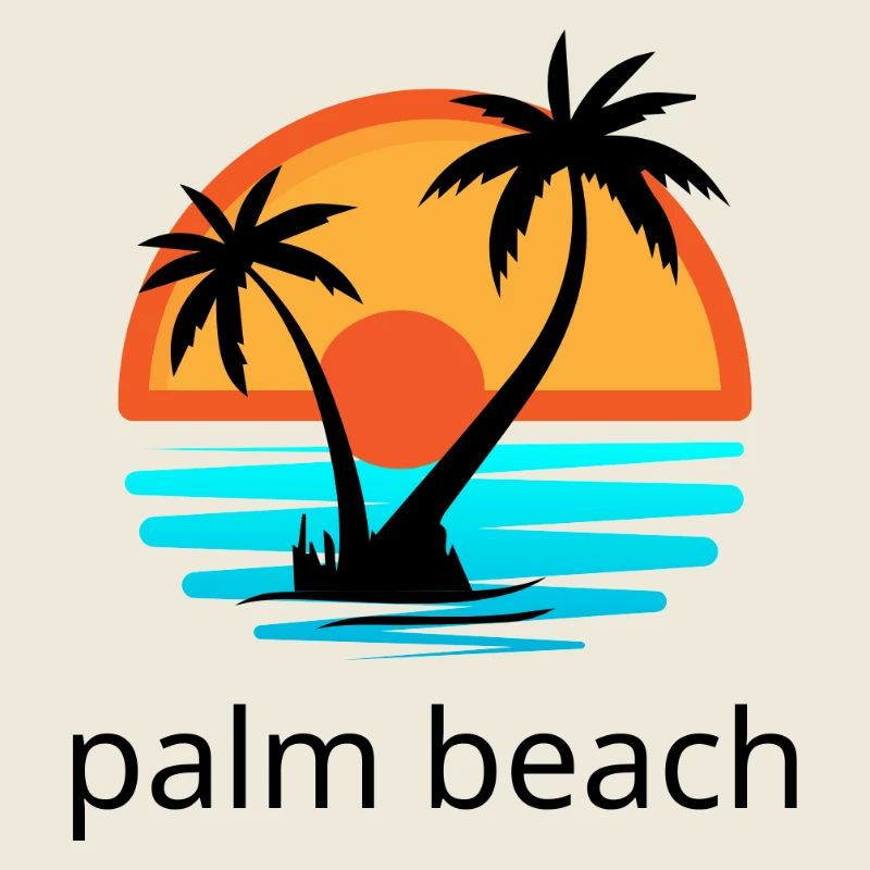 Sonnenuntergang mit Palmen. Palm Beach.
