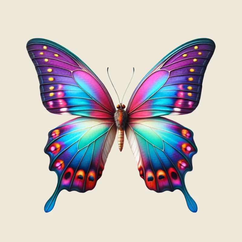 Art d’ailes en forme d’explosion couleur papillon néon