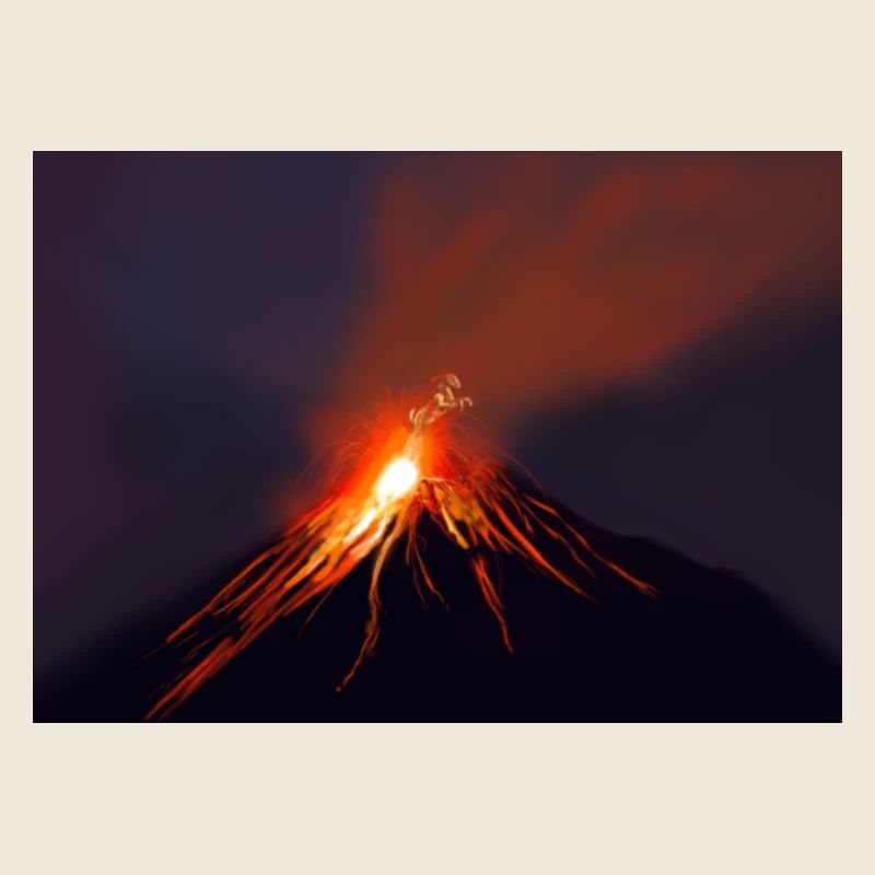 Intense Volcanic Eruption Fire Horse