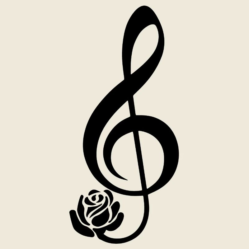 Clé de sol noire en fleur