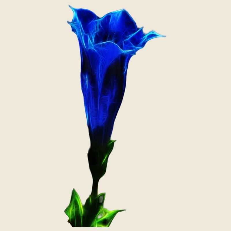 Luminous Alpine Gentian – Digital Art