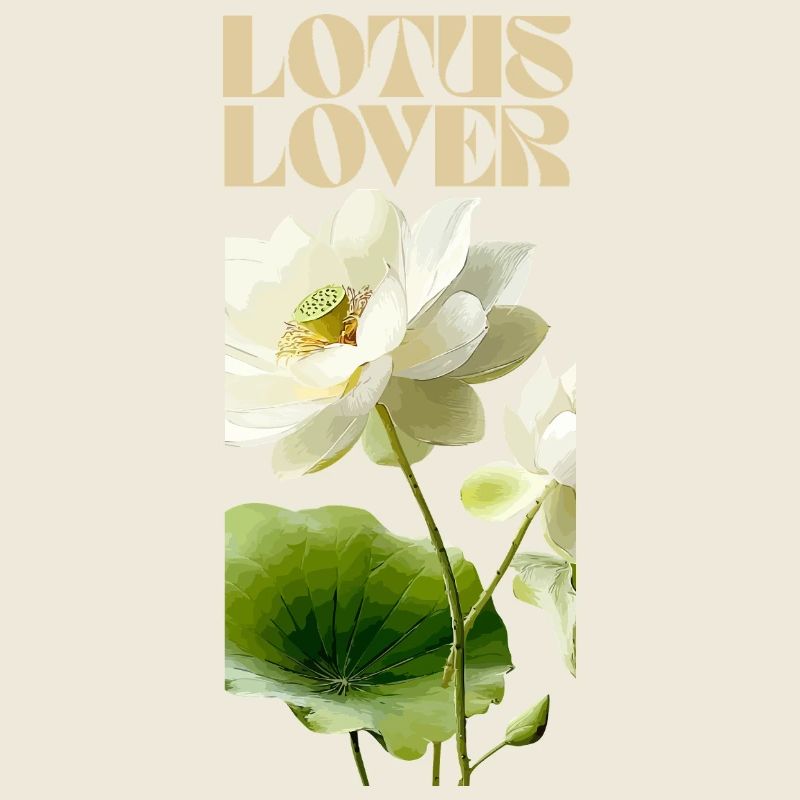 Lotus blanc amour illustration botanique