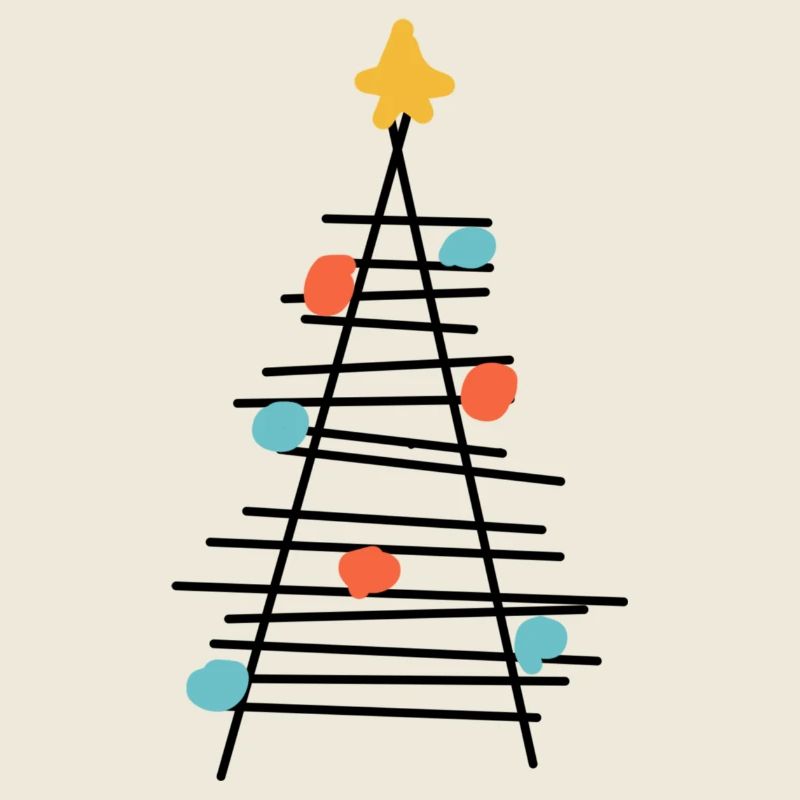 Farbenpunkt Baum Minimalismus