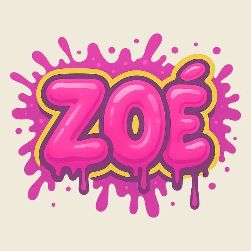 Graffiti Zoe Name Geschenk Ideal Druckbar