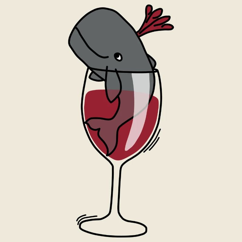 Baleine heureuse dans un verre à vin