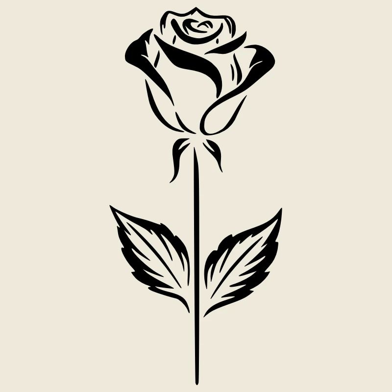 Schlichtes schwarzes Rosendesign