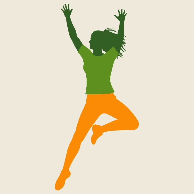 Vive sportive danseuse comme silhouette