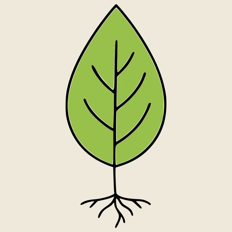 Minimalist leaf motif green