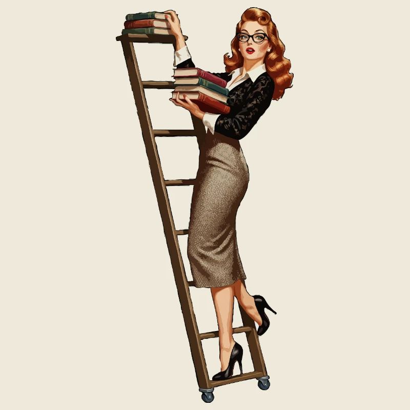 Pin-up de bibliothécaire