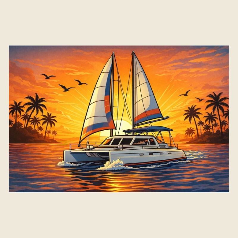 Katamaran Catamaran Sunset Fun